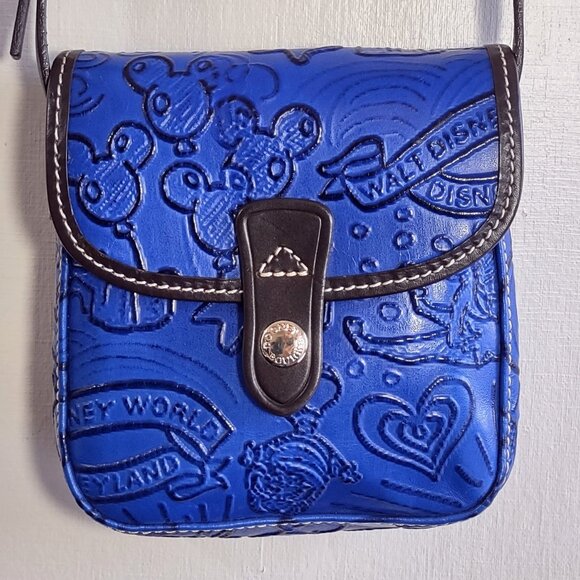 Dooney & Bourke x Disney Sketch Embossed Leather Crossbody Handbag Blue/Brown - Picture 14 of 14